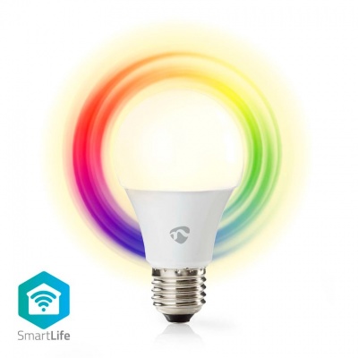 Nedis | Lâmpada LED colorida SmartLife | Wi-Fi | E27 | 806lm | 9W | RGB / Branco Quente a Frio | 2700 - 6500K | Android™/IOS | Bulb
