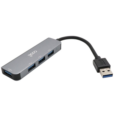 Cool | Universal USB Hub 4 portas USB (2.0 / 3.0) Cinza Alumínio