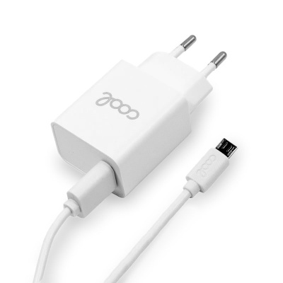 Cool | Carregador de rede Conector micro-usb universal 3Amp (Carga rápida) Kit COOL 2 em 1 branco