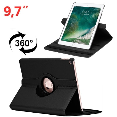 Cool | Capa para iPad Air / Air 2 / Pro 9.7 / iPad 2017 / iPad 2018 Couro sintético rotativo de 9,7 polegadas Preto