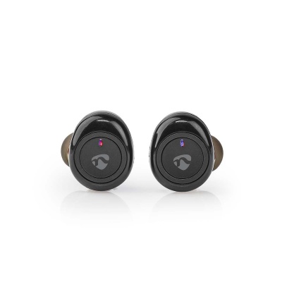 Nedis | Fones de ouvido True Wireless Bluetooth® | Tempo máximo da bateria: 3 horas | Controlo por Toque | Estojo de Carregamento | Microfone embutido | Suporte de controle de voz | Preto