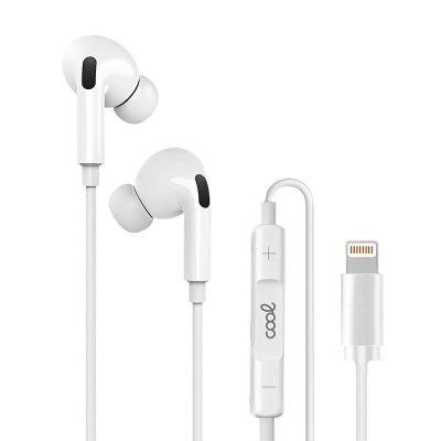 Cool | Fones de ouvido estéreo COOL brancos com microfone para iPhone - Borracha IN-EAR