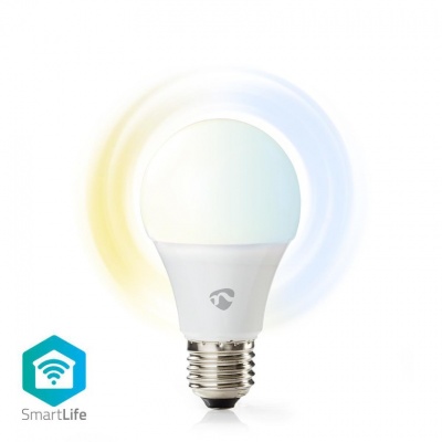 Nedis | Lâmpada LED SmartLife | Wi-Fi | E27 | 800 lm | 9 W | Branco Quente / Branco Frio | 2700 - 6500 K | A+ | Android ™ e iOS | Diâmetro: 60 mm | A60