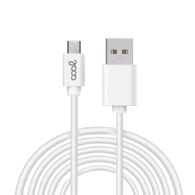 Cool | Cabo USB compatível universal TYPE-C (3 metros) Branco 2,4 Amp