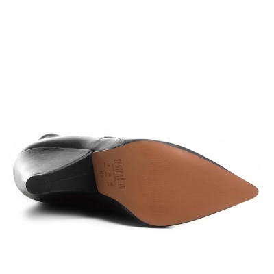 Bota Couro Cano Curto Santa Lolla Salto Cone Feminina - Preto