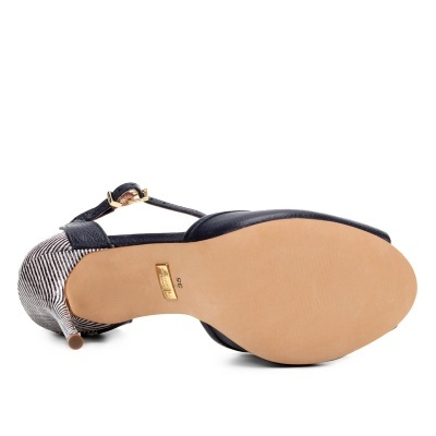 Sandália Couro Jorge Bischoff Salto Fino Pulseira Feminina