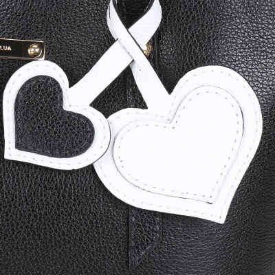 Bolsa Couro Luz da Lua Shopper Coração Feminina - Preto