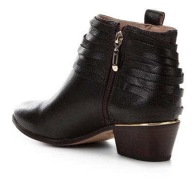 Bota Cano Curto Couro Jorge Bischoff Fivela Salto Grosso - Castanho