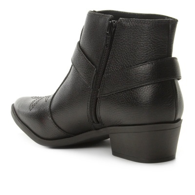 Bota Country Couro Loucos & Santos Western Feminina - Preto