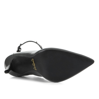 Scarpin Couro Colcci Salto Alto Bico Tachas - Cinza