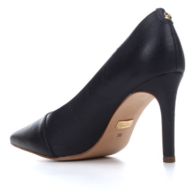 Scarpin Couro Jorge Bischoff Salto Alto Bico Fino