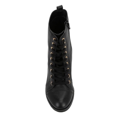 Bota Couro Coturno Loucos & Santos Zíper - Preto