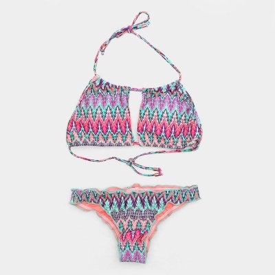 Biquíni Cropped Cortininha Bojo Removível - Rosa