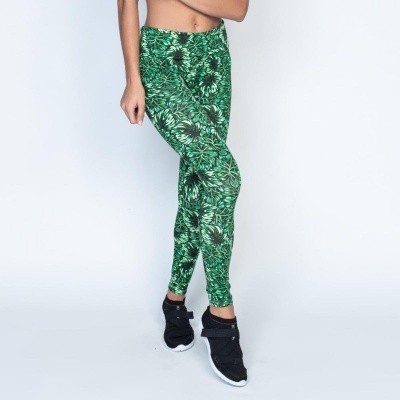 LEGGING FITNESS TROPICAL - VERDE