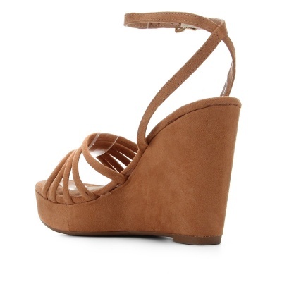 Sandália Anabela Vizzano Tiras Suede Feminina