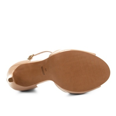 Sandália Loucos & Santos Salto Fino Meia Pata Verniz - Nude