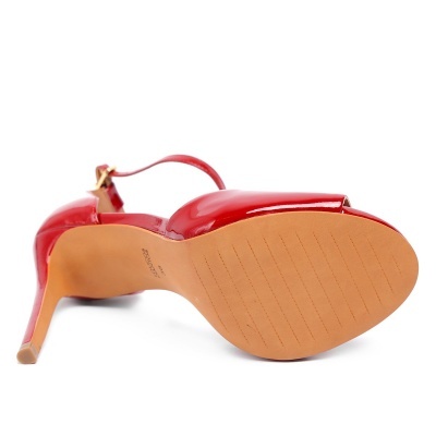 Sandália Loucos & Santos Salto Fino Meia Pata Verniz - Vermelho