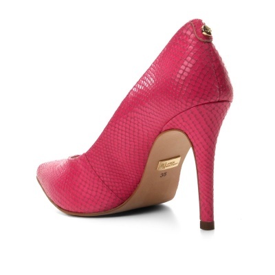 Scarpin Couro Jorge Bischoff Salto Alto Brilho
