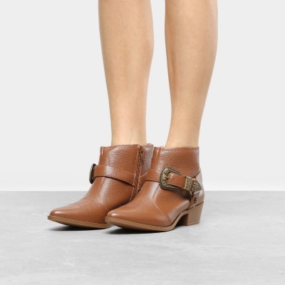 Bota Country Couro Loucos & Santos Western Feminina - Caramelo