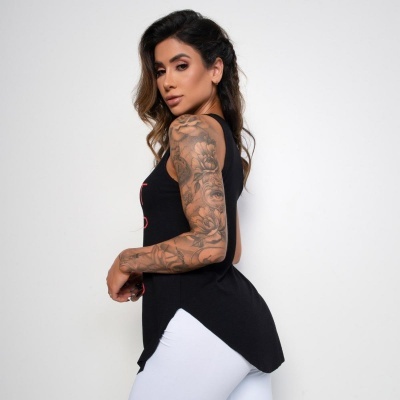 CAMISETA FITNESS VISCOLYCRA CAN'T STOP - PRETO