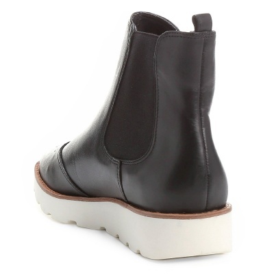Bota Couro Chelsea Dumond Flatform Feminina - Preto
