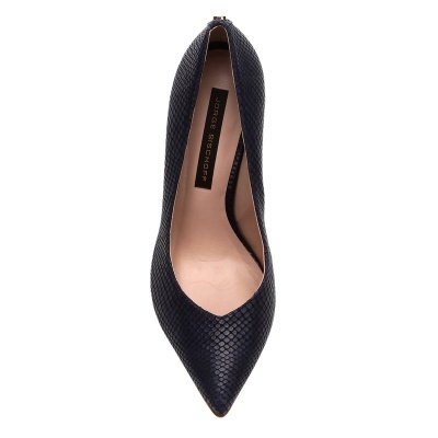 Scarpin Couro Jorge Bischoff Salto Alto Croco Lezard