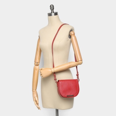 Bolsa Couro Jorge Bischoff Flap Basic Feminina - Vermelho