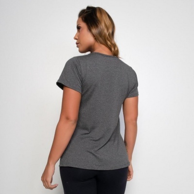 Blusa Fitness Mesclada Go Honey - Cinza