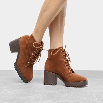 Bota Coturno Zatz Tratorada Feminina - Caramelo