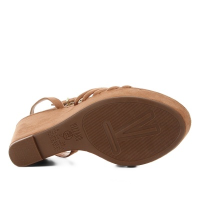 Sandália Anabela Vizzano Tiras Suede Feminina