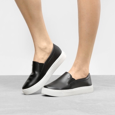 Slip On Santa Lolla Logo Feminino - Preto