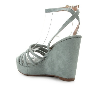 Sandália Anabela Vizzano Tiras Suede Feminina