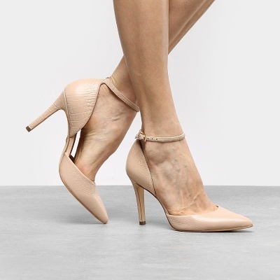 Scarpin Couro Jorge Bischoff Tornozeleira