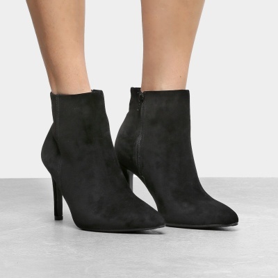 Bota Cano Curto Vizzano Salto Fino Básica - Preta