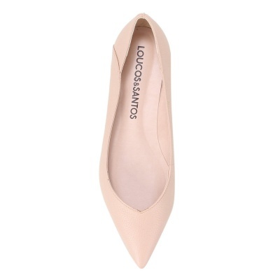 Sapatilha Couro Loucos & Santos Bico Fino Recortada - Bege