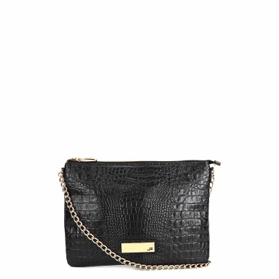Bolsa Couro Jorge Bischoff Flat Feminina - Preto