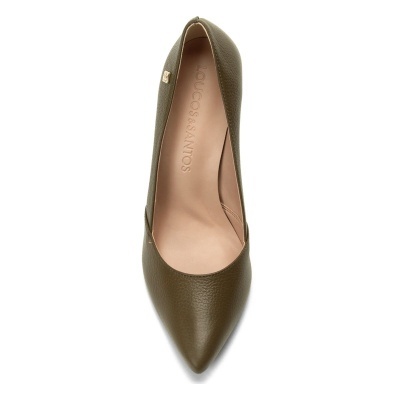 Scarpin Loucos & Santos Salto Alto Básico - Verde
