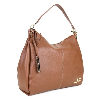 Bolsa Couro Jorge Bischoff Hobo Floter Basic Feminina - Caramelo