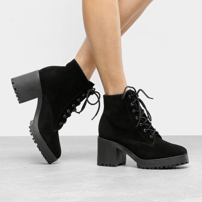 Bota Coturno Zatz Tratorada Feminina - Preto