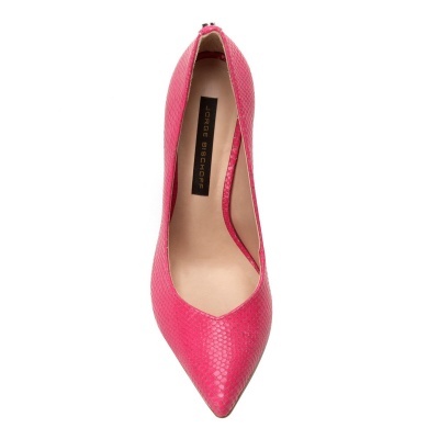 Scarpin Couro Jorge Bischoff Salto Alto Brilho