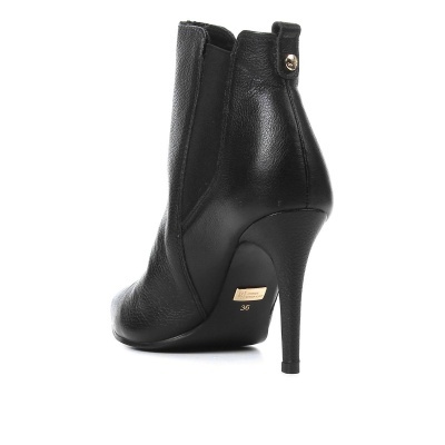 Bota Chelsea Jorge Bischoff Couro Salto Alto Feminina - Preto
