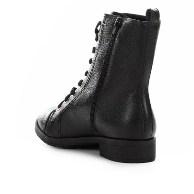 Bota Couro Coturno Loucos & Santos Zíper - Preto