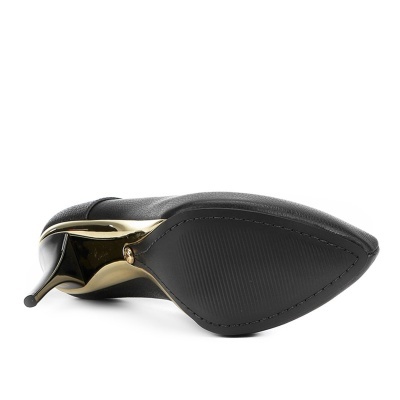 Scarpin Couro Jorge Bischoff Salto Alto Meia Pata Bico Tubarão