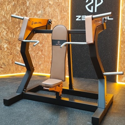 Máquina de exercício musculação preta e castanha com marca ZEN POL