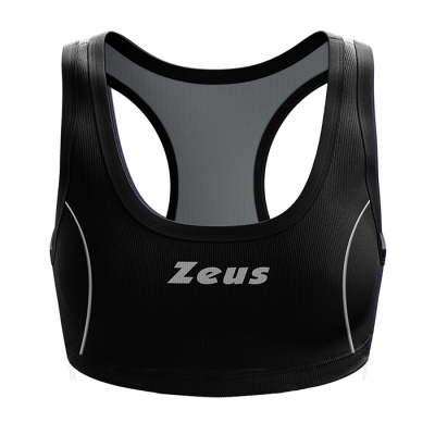 top desportivo feminino preto com texto Zeus